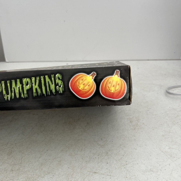 Vintage Pumpkin Hard Plastic 20 Pumpkins Flashing String Light Set - Picture 7 of 10